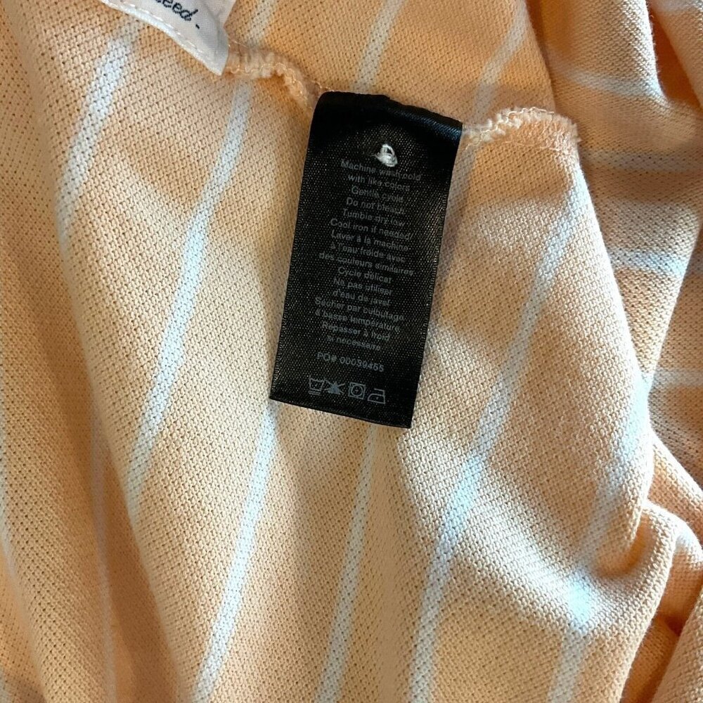 Rag & Bone Size M Polo Shirt Orange Striped Short Sleeve Collared Cotton Blend - Picture 7 of 9